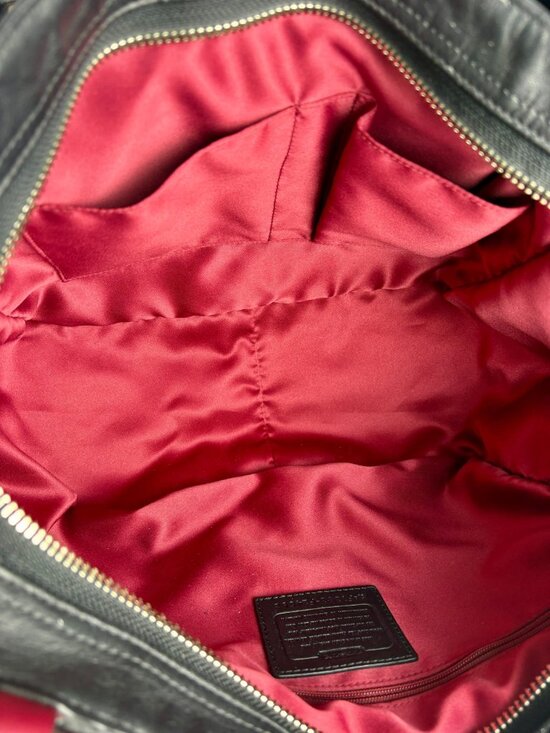 Coach Carrie Park Quilted Colorblock Tote in Burgundy, Black and Grey with Scarf main image 10